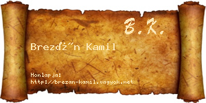 Brezán Kamil névjegykártya